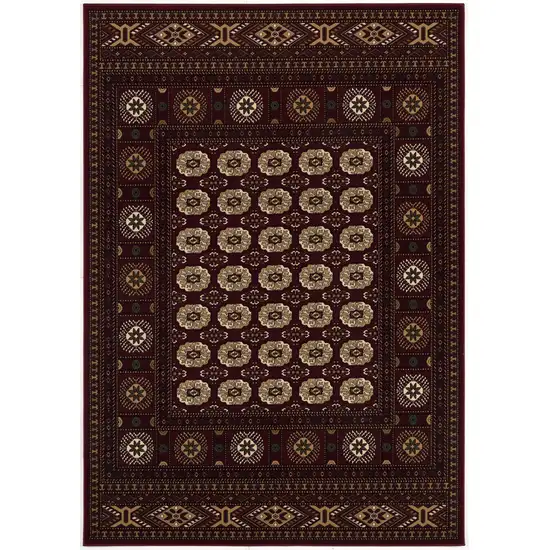 Red Eclectic Geometric Pattern Area Rug Photo 3