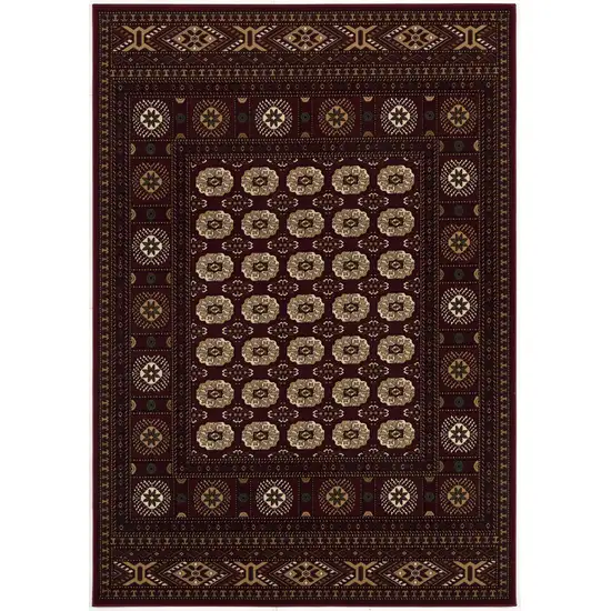 Red Eclectic Geometric Pattern Runner Rug Photo 3