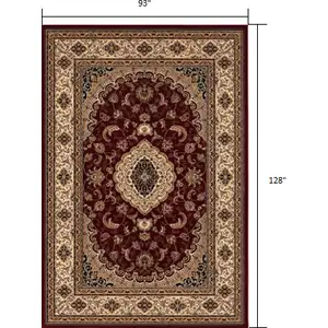 Photo of Red Floral Medallion Area Rug