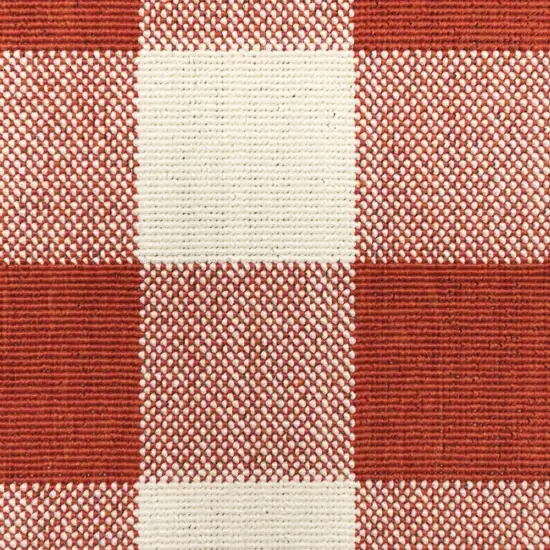 Red Geometric Stain Resistant Indoor Outdoor Area Rug Photo 3