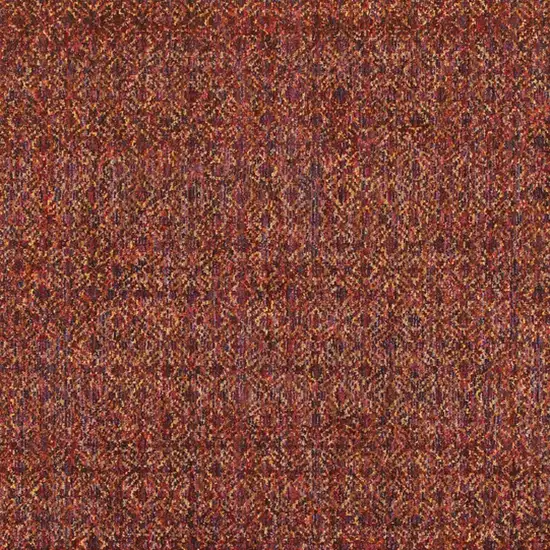 Red and Gold Geometric Power Loom Area Rug Photo 4