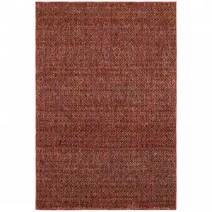 Photo of Red Gold And Blue Geometric Power Loom Stain Resistant Area Rug