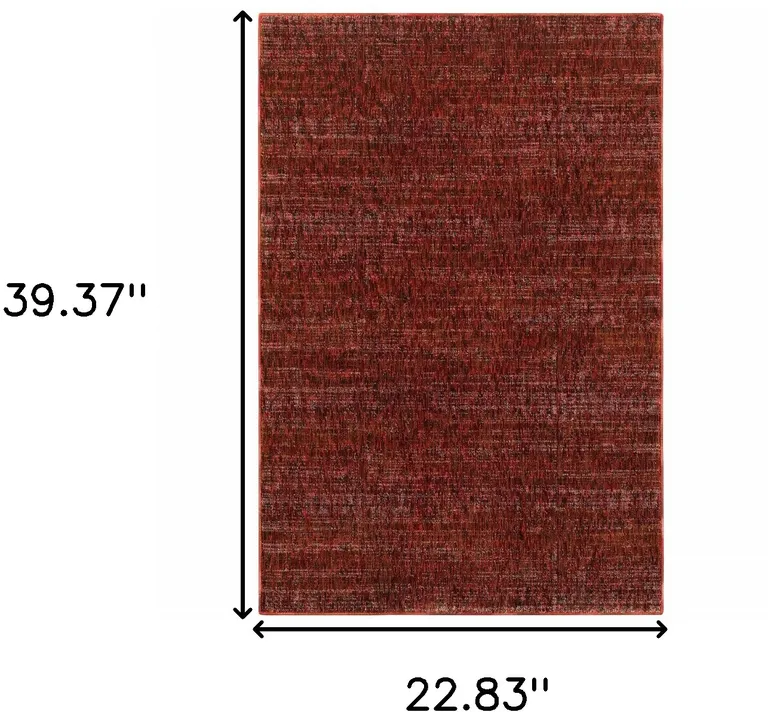 Red Grey Deep And Charcoal Power Loom Stain Resistant Area Rug Photo 5