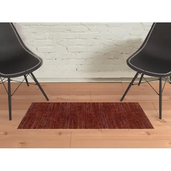 Red Grey Deep And Charcoal Power Loom Stain Resistant Area Rug Photo 2