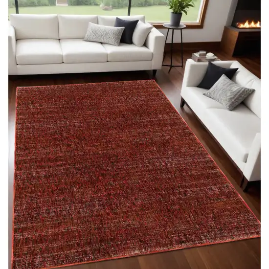 Red and Gray Power Loom Area Rug Photo 1