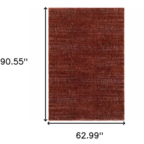 Red Grey Deep And Charcoal Power Loom Stain Resistant Area Rug Photo 5