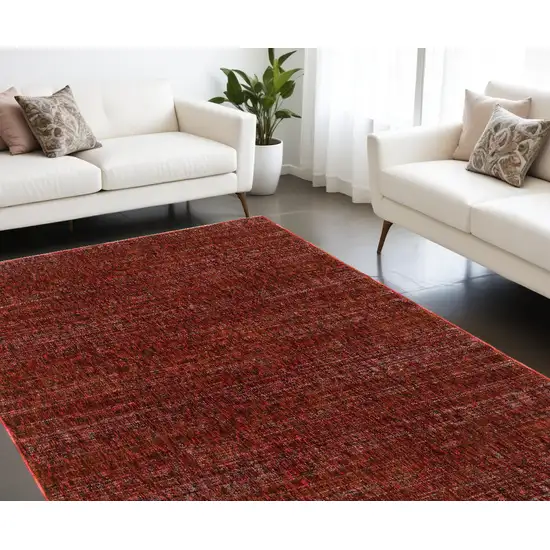 Red and Gray Power Loom Area Rug Photo 1