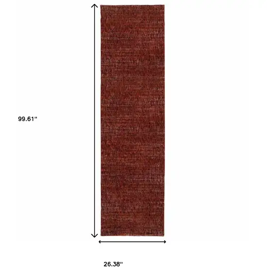 Red Grey Deep And Charcoal Power Loom Stain Resistant Runner Rug Photo 5