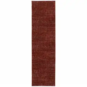 Photo of Red Grey Deep And Charcoal Power Loom Stain Resistant Runner Rug