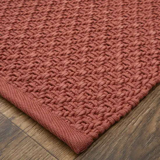 Red Hand Woven Area Rug Photo 6