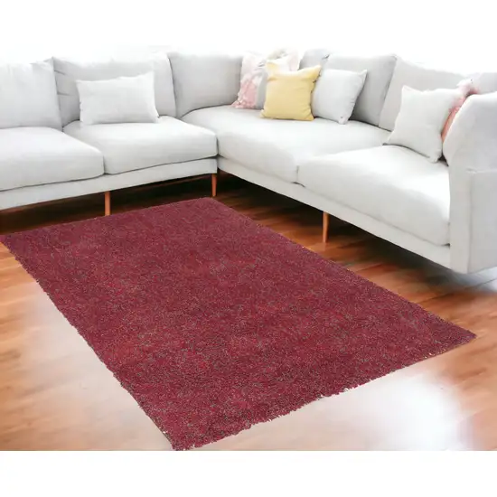 Red Heather Plain Indoor Area Rug Photo 1