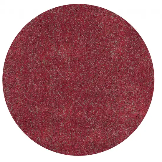 Red Heather Round Indoor Shag Rug Photo 3