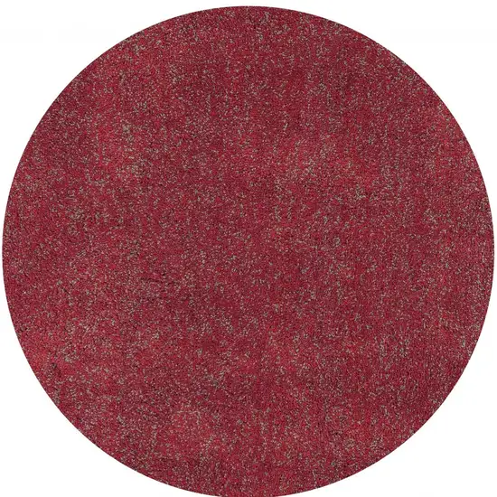 Red Heather Round Indoor Shag Rug Photo 4