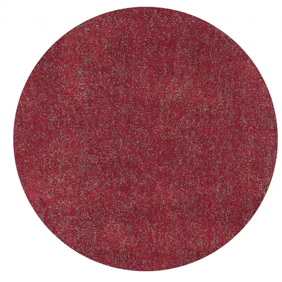 Red Heather Round Indoor Shag Rug Photo 1