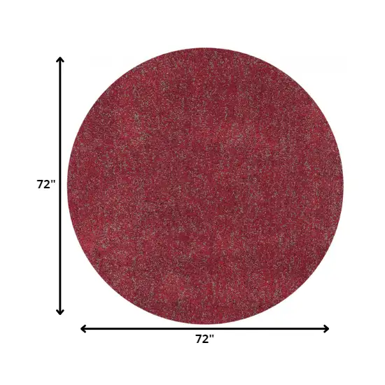 Red Heather Round Indoor Shag Rug Photo 2