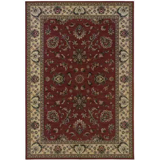 Red Ivory And Black Oriental Area Rug Photo 2