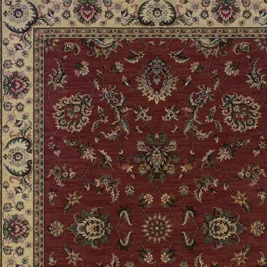 Red Ivory And Black Oriental Area Rug Photo 4