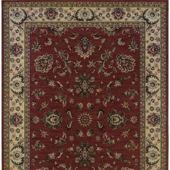 Red Ivory And Black Oriental Area Rug Photo 5