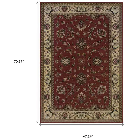 Red Ivory And Black Oriental Area Rug Photo 3