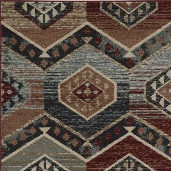 Red Machine Woven Honeycomb Lodge Indoor Area Rug Photo 3