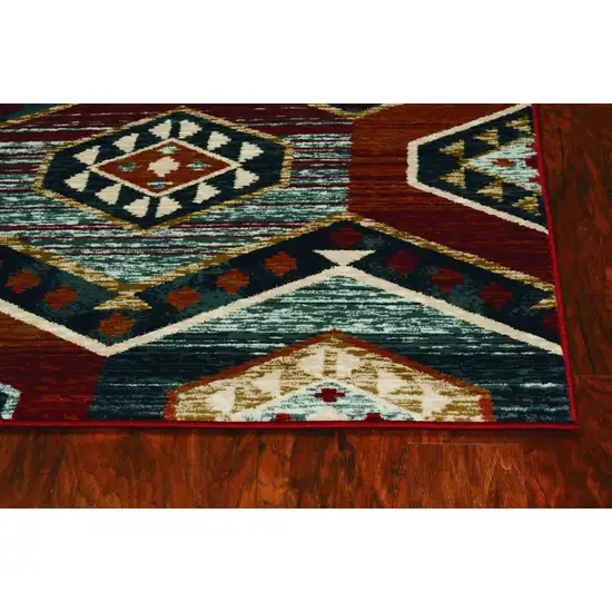 Red Machine Woven Honeycomb Lodge Indoor Area Rug Photo 4