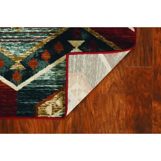 Red Machine Woven Honeycomb Lodge Indoor Area Rug Photo 6