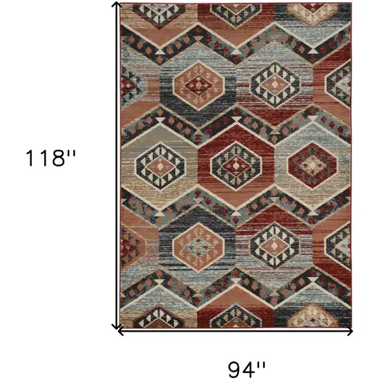 Red Machine Woven Honeycomb Lodge Indoor Area Rug Photo 3