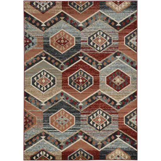 Red Machine Woven Honeycomb Lodge Indoor Area Rug Photo 2