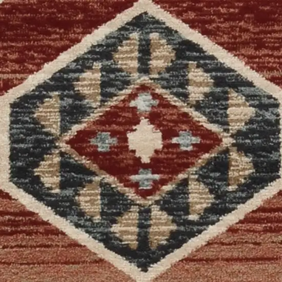 8'X10' Red Machine Woven Honeycomb Lodge Indoor Area Rug Photo 6