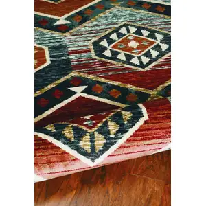 Photo of Red Machine Woven Honeycomb Lodge Indoor Area Rug