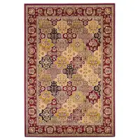 Photo of Red Machine Woven Traditional Quatrefoil Indoor Accent Rug