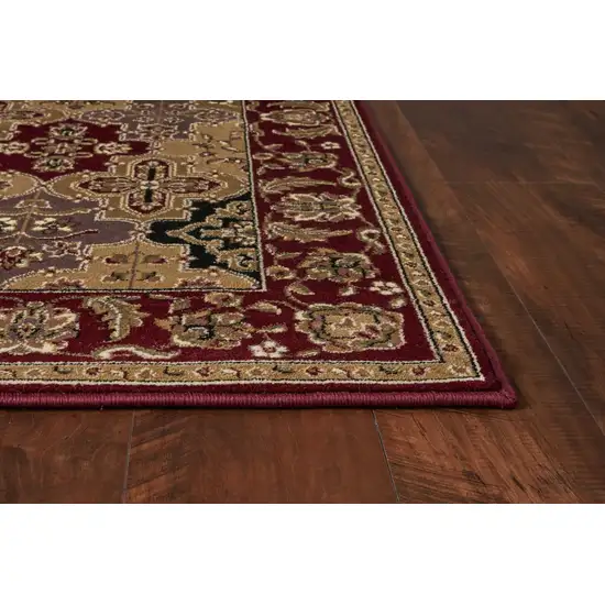 Red Machine Woven Traditional Quatrefoil Indoor Accent Rug Photo 5