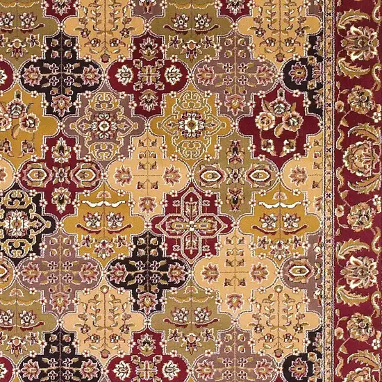 Red Machine Woven Traditional Quatrefoil Indoor Area Rug Photo 7