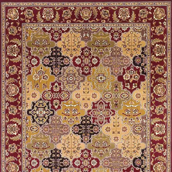 Red Machine Woven Traditional Quatrefoil Indoor Area Rug Photo 8