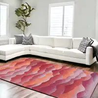 Photo of Red Orange Abstract Non Skid Area Rug