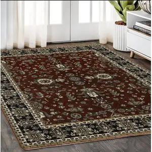 Photo of Red Oriental Area Rug With Fringe