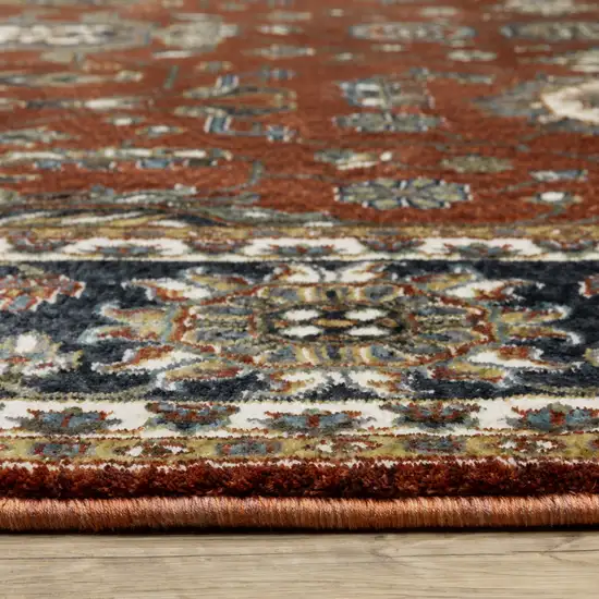 Red Oriental Area Rug With Fringe Photo 4