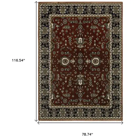 Red Oriental Area Rug With Fringe Photo 3