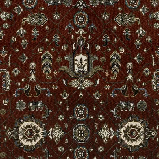 Red Oriental Area Rug With Fringe Photo 7