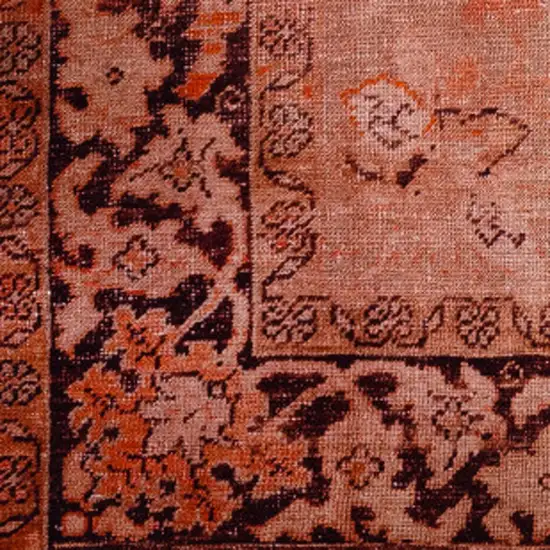 Red Oriental Distressed Non Skid Area Rug Photo 4