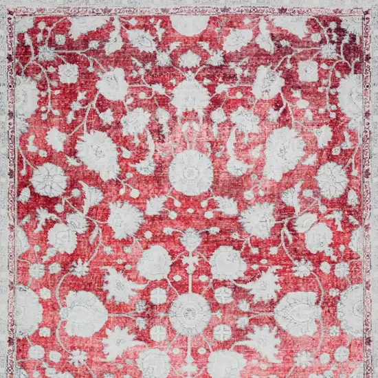 Red Oriental Distressed Non Skid Area Rug Photo 5