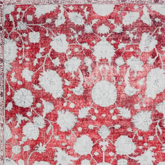 Red Oriental Distressed Non Skid Area Rug Photo 6