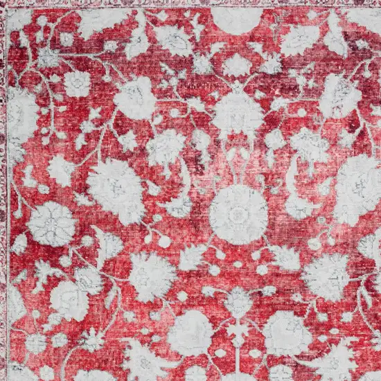 Red Oriental Distressed Non Skid Area Rug Photo 7