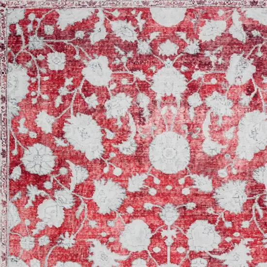 Red Oriental Distressed Non Skid Area Rug Photo 8