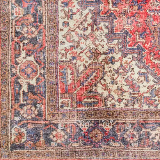 Red Oriental Distressed Non Skid Runner Rug Photo 3