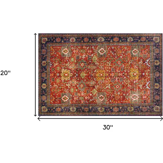 Red Oriental Non Skid Area Rug Photo 5