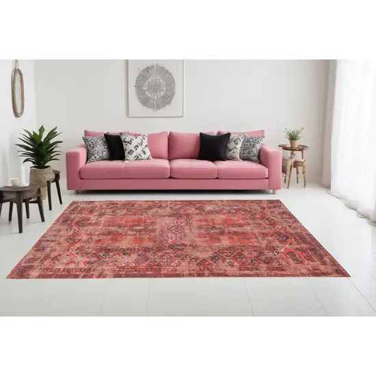 Red Oriental Non Skid Area Rug Photo 1