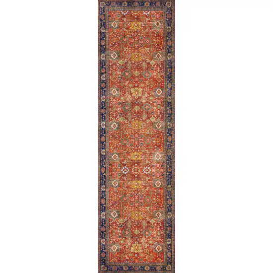 Red Oriental Non Skid Runner Rug Photo 1