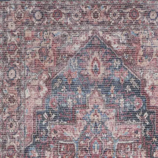 Red Oriental Power Loom Distressed Washable Runner Rug Photo 3