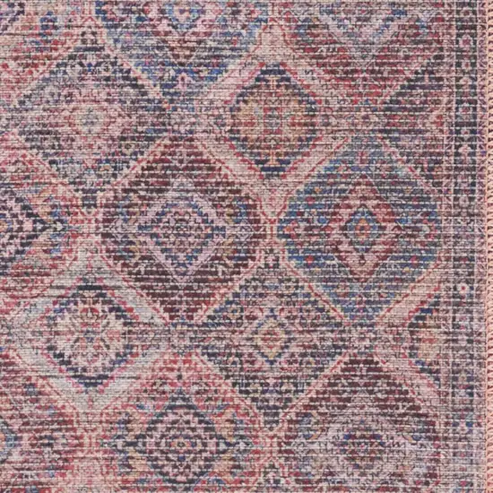 Red Oriental Power Loom Distressed Washable Runner Rug Photo 3